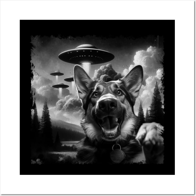 Whisker Wonders German Shepherd UFO, Tee Talk Triumph for Dog Lovers Wall Art by Northground